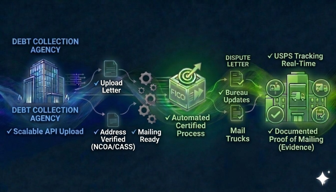 Automated Certified Mail for Debt Collection Agencies background