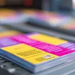 Stack of direct mail postcards